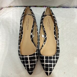 Adam Lippes Black & White Grid Pointed Flats